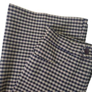 Vintage Wendy‎ Winter Houndstooth Pants 10 Navy Blue Beige Check 70s